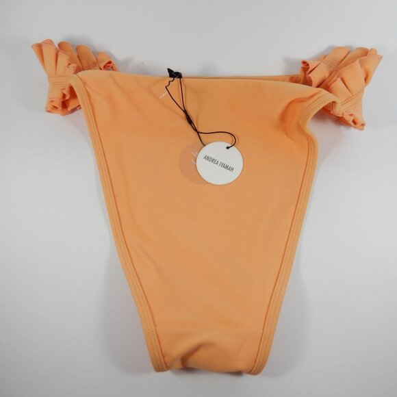 Andrea Iyamah Mulan Swim BIKINI BOTTOM Ruffled Size XL Apricot Peach Orange NEW - Picture 10 of 15